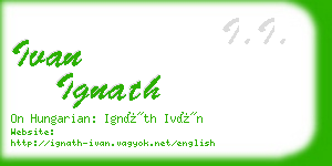 ivan ignath business card